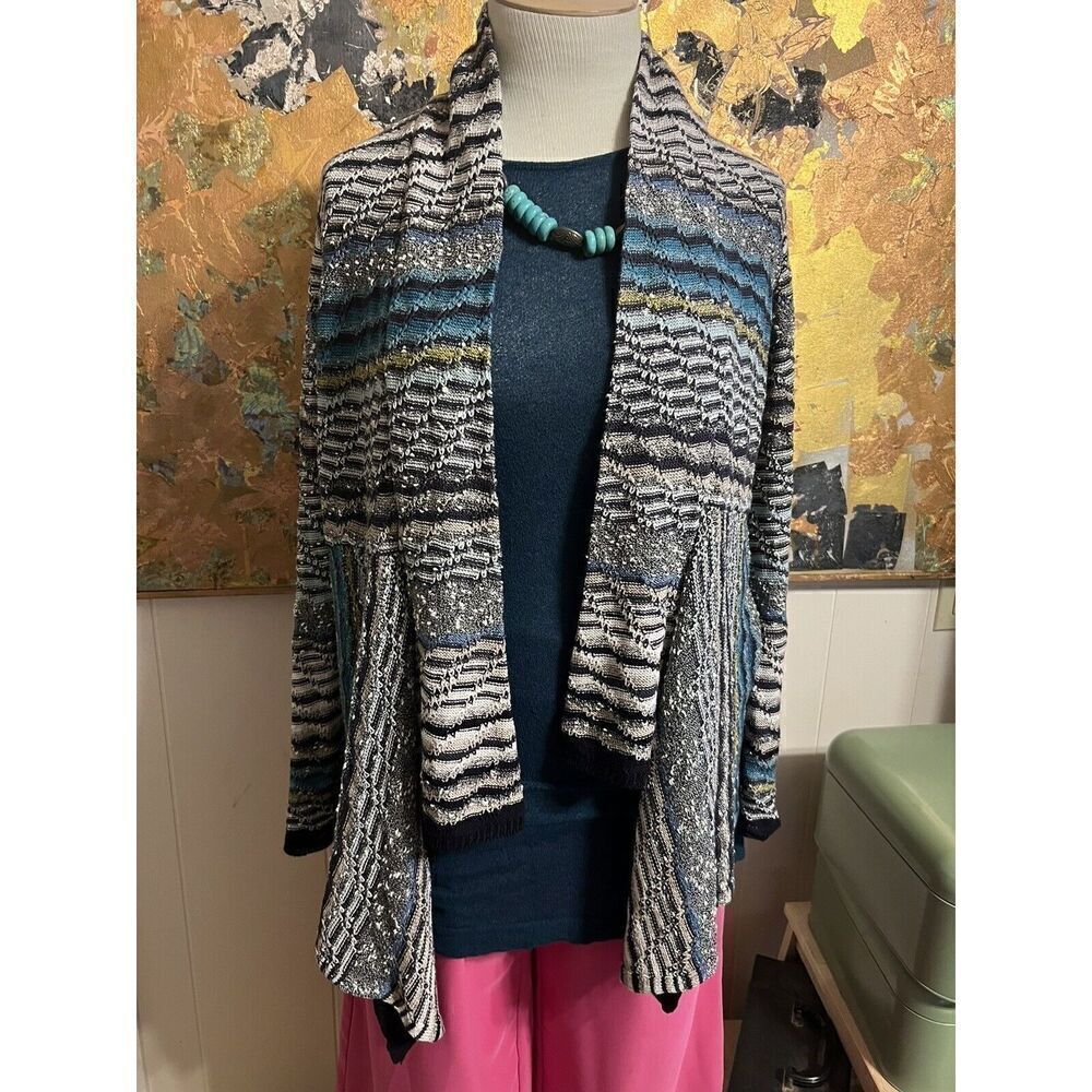 NIC+ZOE Multicolor Striped Sweater Size Large